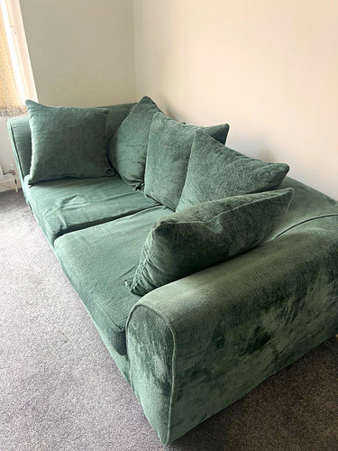 Green chenille seater sofa - green,