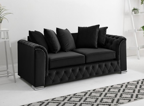 Plush velvet sofa set - velvet, 3