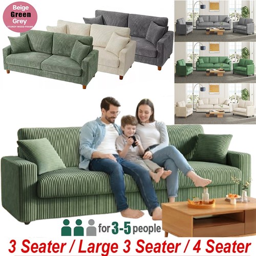 Corduroy sofa seater modern - 3,