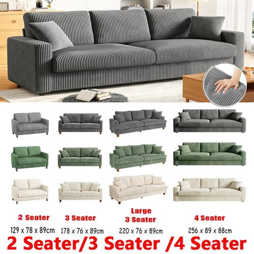 Seater corduroy sofa - 3/4,