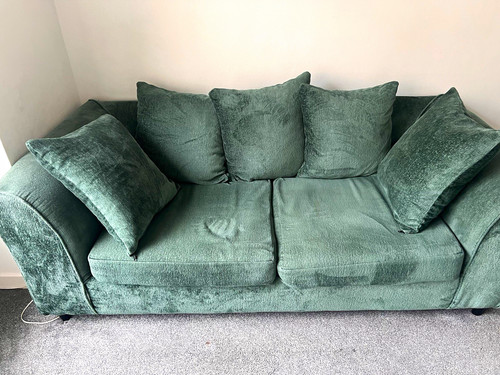 Green solid seater - 3,