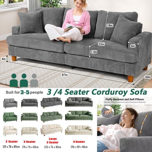 Seater corduroy sofa jumbo - seater,