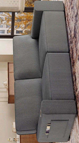 Grey corduroy seater sofa - seater,