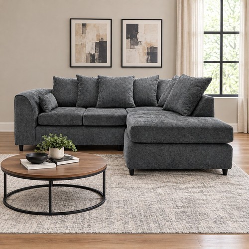 Dark grey corner seater - grey,