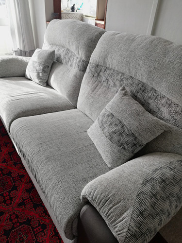 Grey patterned fabric sofa - patterned,