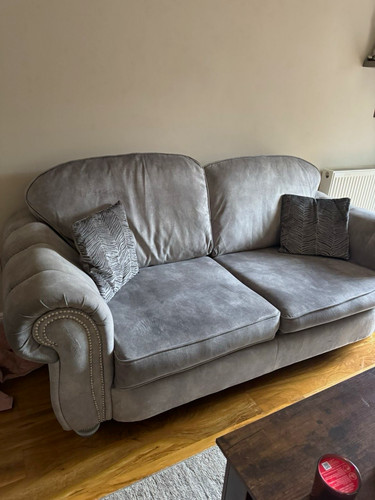Grey seater rolled arm - seater,