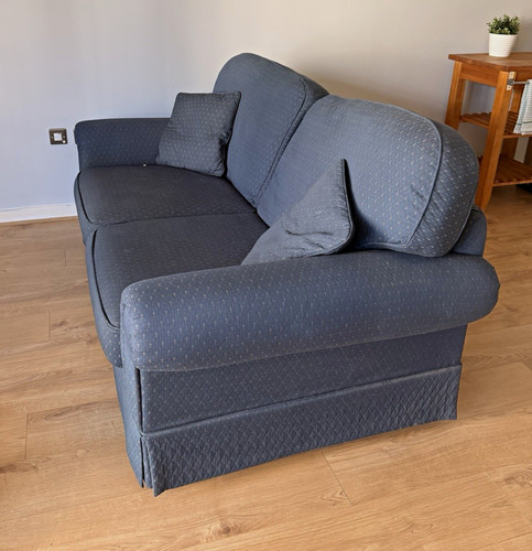Blue textured fabric seater - blue,