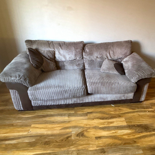 Grey fabric sofa with - fabric, cushions