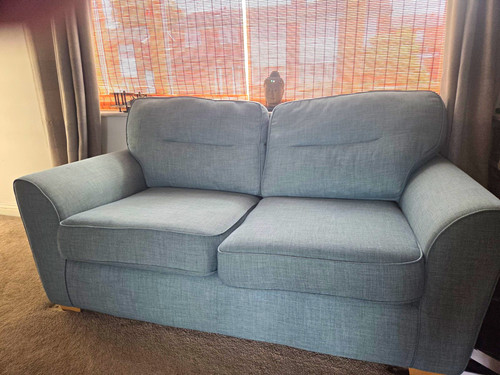 Dfs blue fabric sofas set - 2,