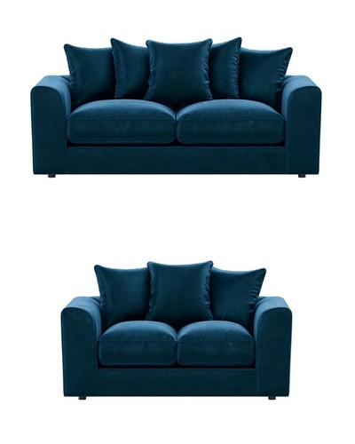 Blue seater plush velvet - blue,
