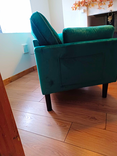 Green velvet seater sofa - green, 3-seater