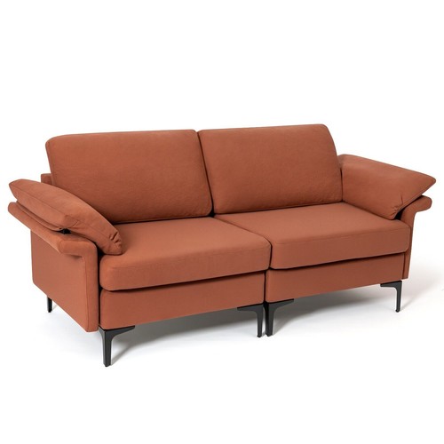 Modern fabric loveseat - fabric,