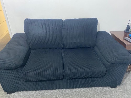 Black corduroy seater sofa - corduroy,