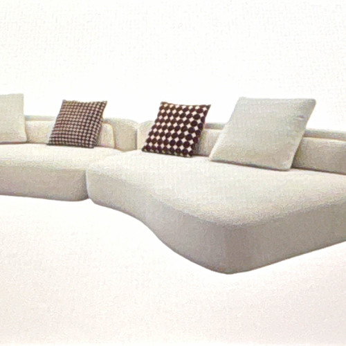 White sofa with cushions - sofa,