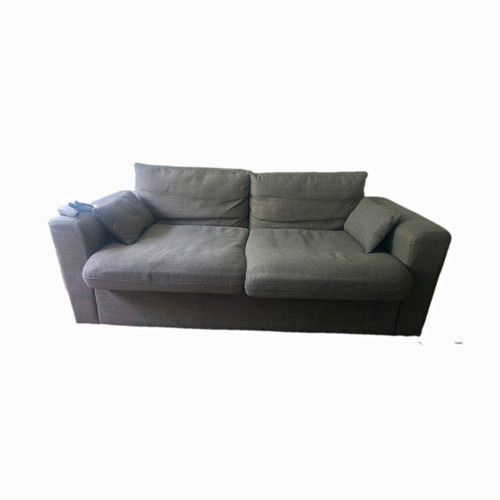 Grey fabric sofa couch - fabric,