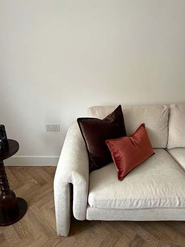 Beige chenille seater sofa - beige,