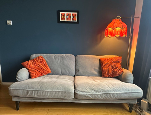 Grey corduroy seater sofa - grey,
