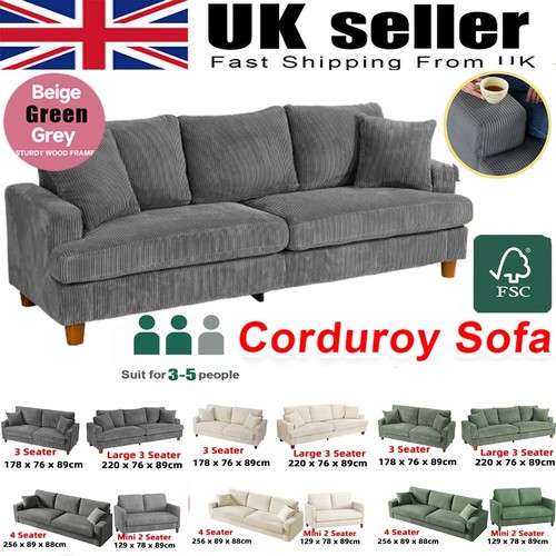 Seater corduroy sofa jumbo - seater,