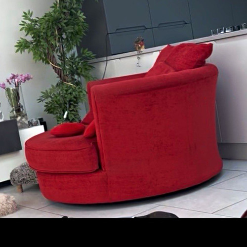 Red seater fabric sofa - 2-seater, with
