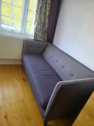 Grey upholstered seater sofa - 2-seater,