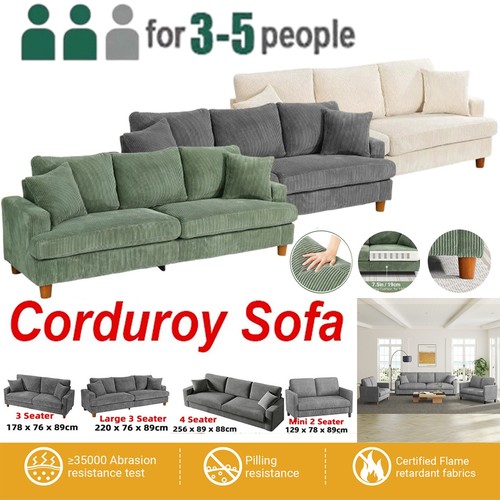 Seater corduroy sofa - 3/4,