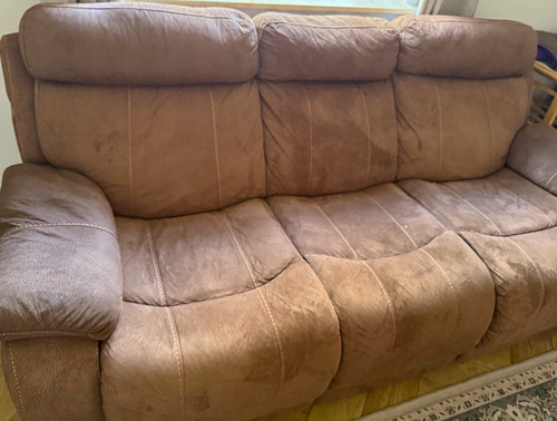 Brown seater faux suede - 3,