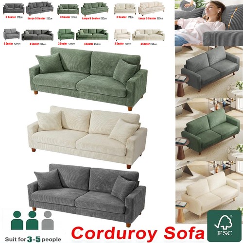 Seater corduroy sofa - 3/4, jumbo