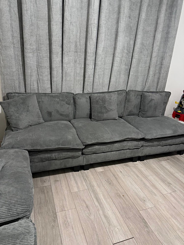 Grey corduroy sofa couch more - grey,