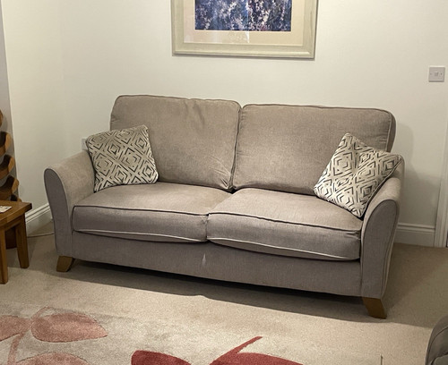 Grey fabric seater - grey, 3-seater