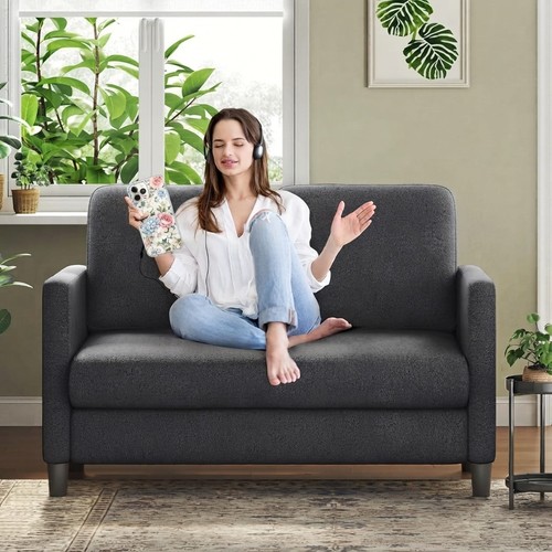 Two seater sofa grey - two,