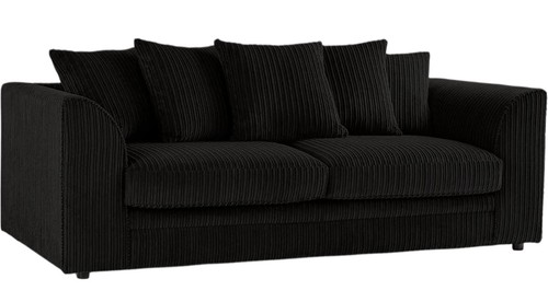 Black chunky cord sofa - sofa, large