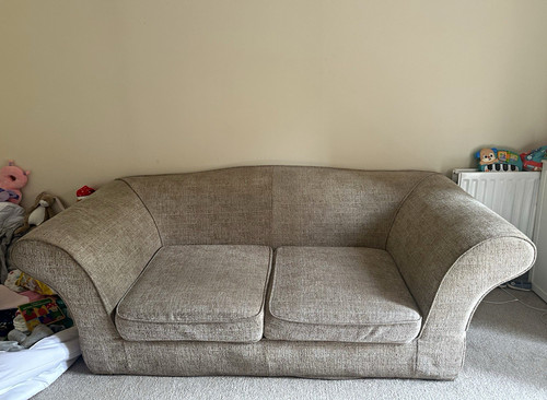 Beige fabric seater sofa - beige,