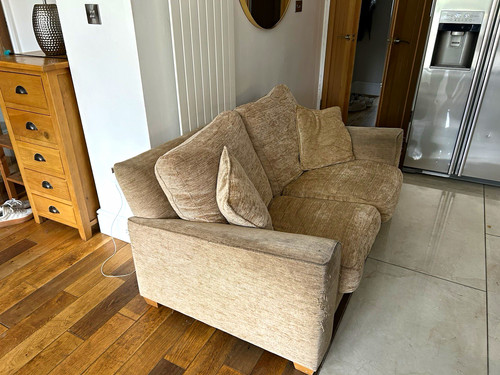 Beige fabric seater - 2, sofa