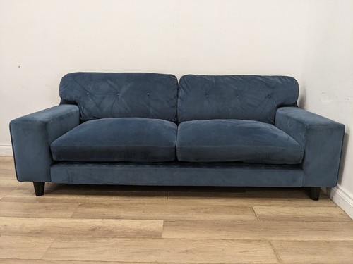 Sofa seater blue velvet - sofa,