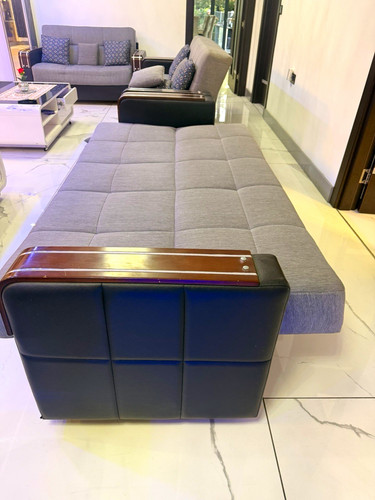Grey fabric sofa - sofa,
