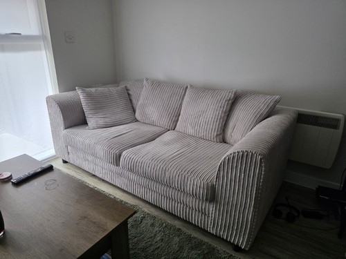 Grey white striped - striped, fabric