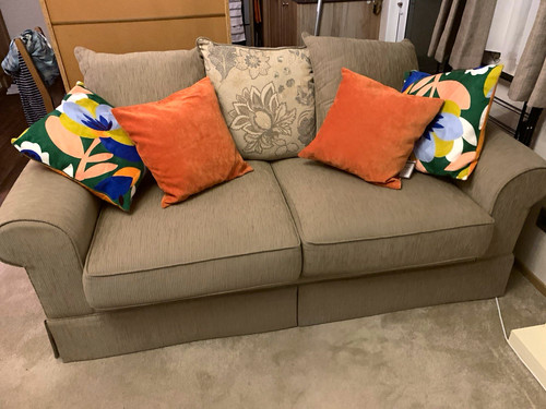 Beige fabric seater sofa - fabric,