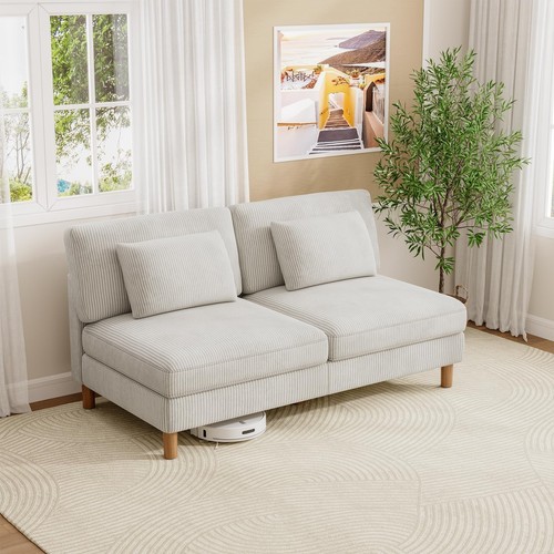 Corduroy seater sofa 166cm - 3, sofa,