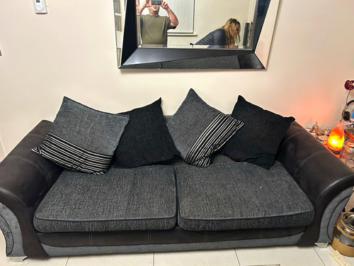 Seater grey black fabric - &,