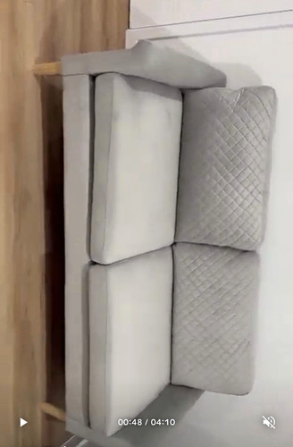 Grey velvet seater - grey, 2-seater