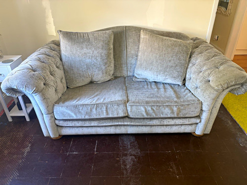 Grey velvet seater - grey, 2