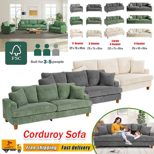Seater corduroy sofa jumbo - 3/4,