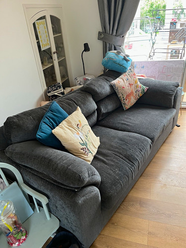Grey fabric seater sofa - 3-seater,