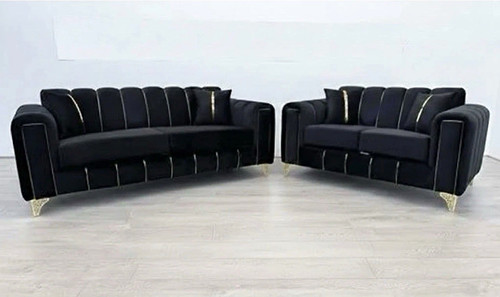 Lily plush fabric large sofa - plush,